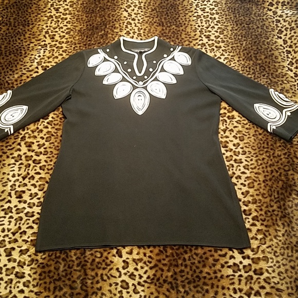 Ming Wang Women's 3/4 length shirt - Picture 1 of 4